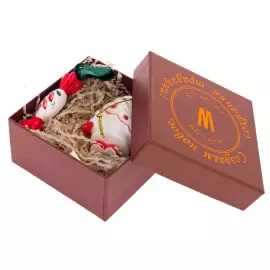 Набор елочных игрушек из фарфора "Кулема и конфета" 2шт