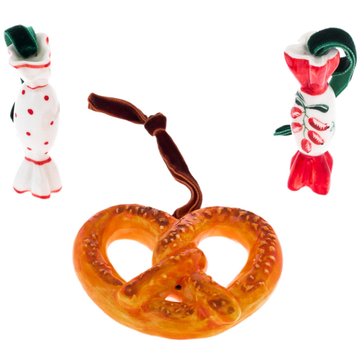 Набор елочных игрушек из фарфора "Сладости" 3шт