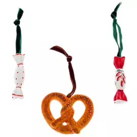 Набор елочных игрушек из фарфора "Сладости" 3шт