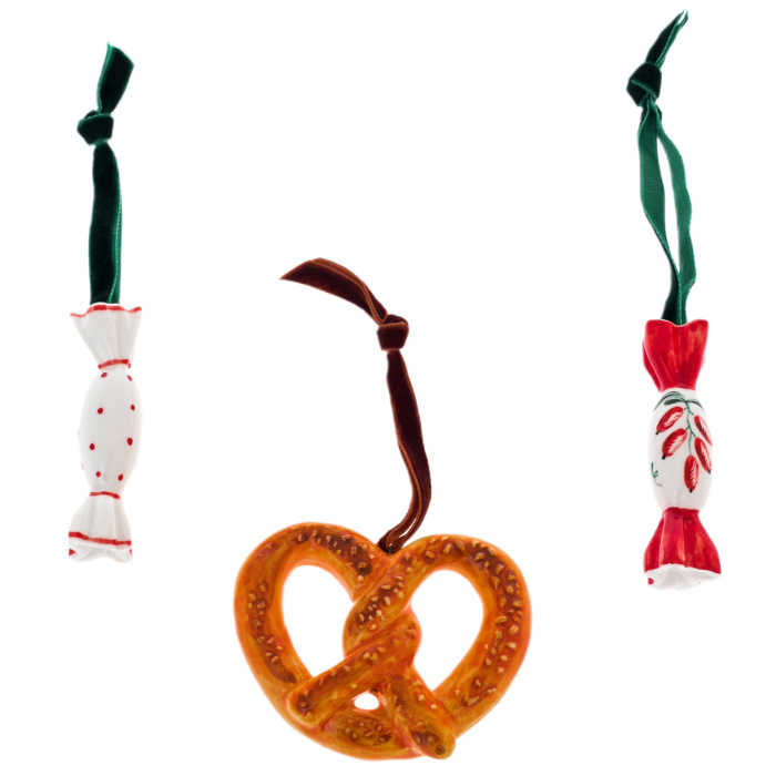 Набор елочных игрушек из фарфора "Сладости" 3шт