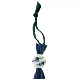 Set of Christmas tree toys made of porcelain "At the Samovar" blue, 3 pcs