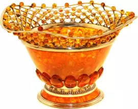 Конфетница из янтаря "Солнышко"
