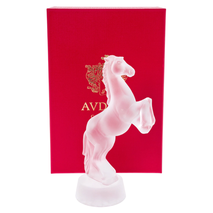 Crystal sculpture "Horse on end" matte