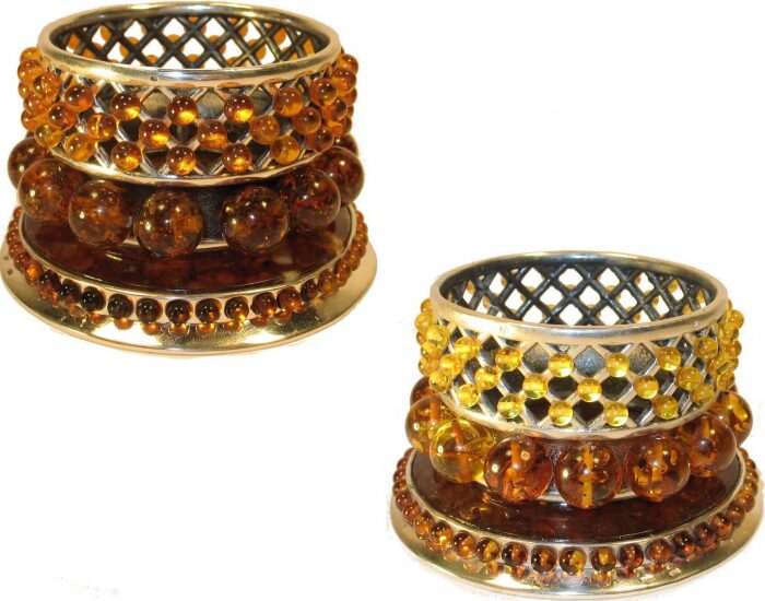 Candle holder "Sunny" made of amber