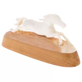 Скульптура из рога лося и бивня мамонта "Лошадь" большая