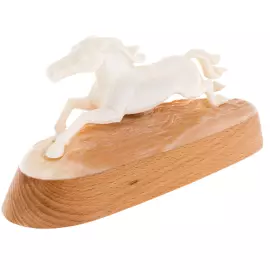 Скульптура из рога лося и бивня мамонта "Лошадь" большая