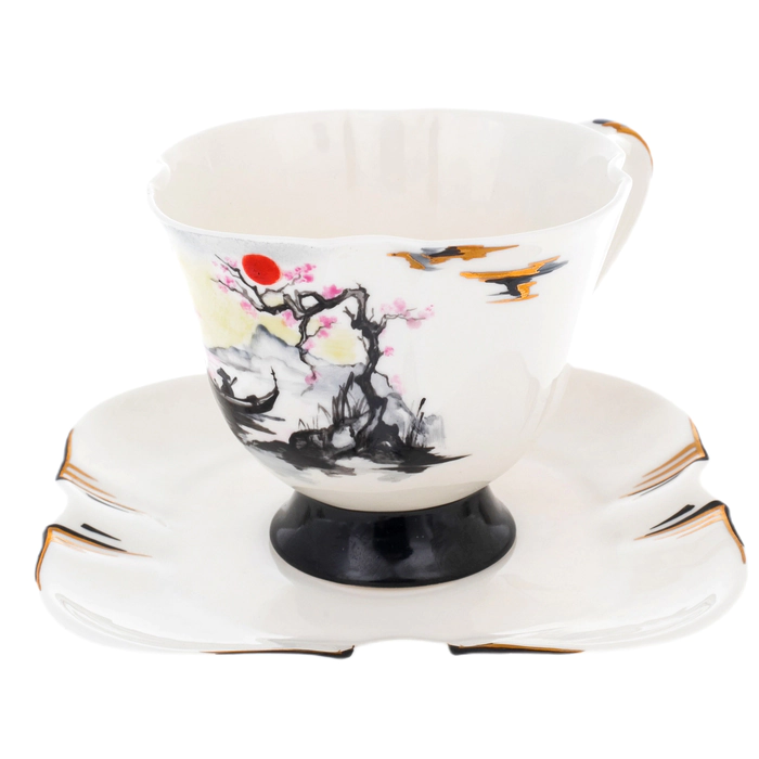 Tea steamer made of porcelain "Japan. Sunset" for 1 person