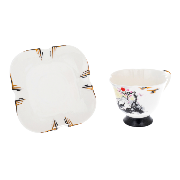 Tea steamer made of porcelain "Japan. Sunset" for 1 person