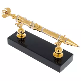 Ручка подарочная "Герб РФ" на подставке из долерита, Златоуст