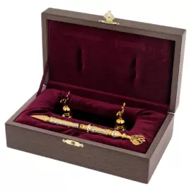 Ручка подарочная "Герб РФ" на подставке из долерита, Златоуст