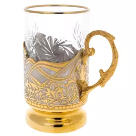 Подстаканник "Герб РФ" с эмалью, на 1 персону, Златоуст