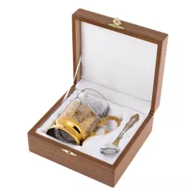 Подстаканник "Герб РФ" с эмалью, на 1 персону, Златоуст