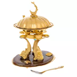 Икорница со срезом агата "Ракушка" Златоуст