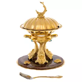 Икорница со срезом агата "Ракушка" Златоуст