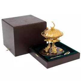 Икорница со срезом агата "Ракушка" Златоуст