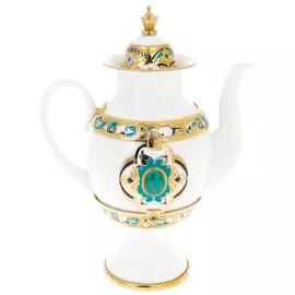 Кофейный сервиз "Боярыня"  с малахитом, на 2 персоны, Златоуст