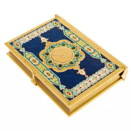 Коран украшенный "Солнце" с малахитом, синий, Златоуст