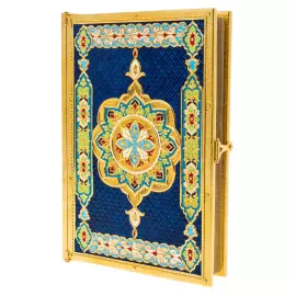 Коран украшенный "Солнце" с малахитом, синий, Златоуст