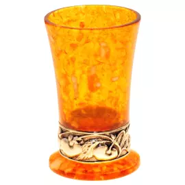 Стопка для водки из янтаря "Вишневый сад"