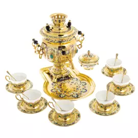 Набор чайный "Чаепитие" с самоваром, на 6 персон, Златоуст