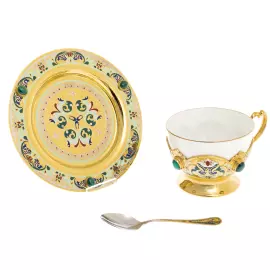 Набор чайный "Чаепитие" с самоваром, на 6 персон, Златоуст