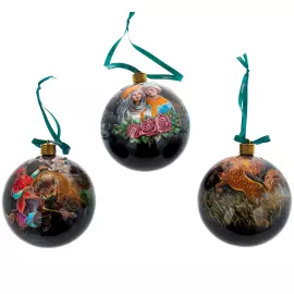 Набор елочный шаров "Конёк-горбунок" 3 шт, Федоскино