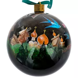 Набор елочный шаров "Конёк-горбунок" 3 шт, Федоскино