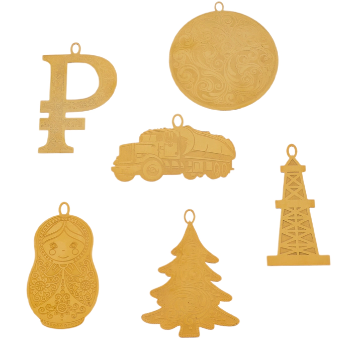 Set of Christmas tree toys "Exchange" 5 pcs, Zlatoust