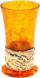 Стопка для водки из янтаря "Медведи"