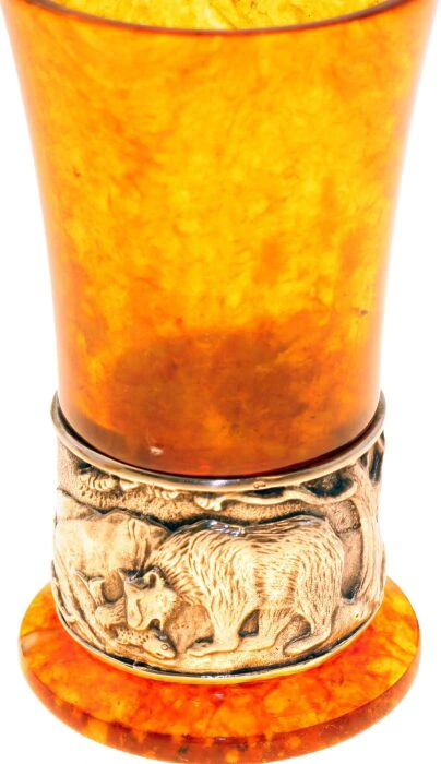A glass of amber vodka "Bears"