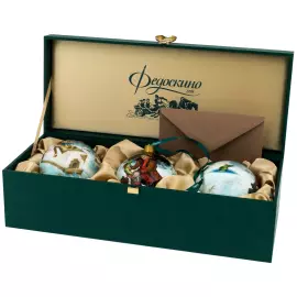 Набор ёлочных шаров "По щучьему велению" 3 шт, Федоскино