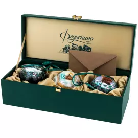 Набор ёлочных шаров "Зимний" 3 шт, Федоскино