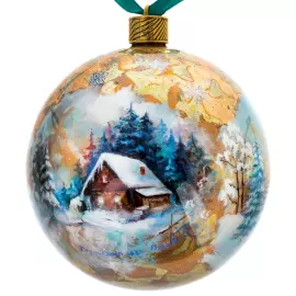 Набор ёлочных шаров "Зимний" 3 шт, Федоскино