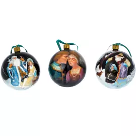 Набор ёлочных шаров "Морозко" 3 шт, Федоскино