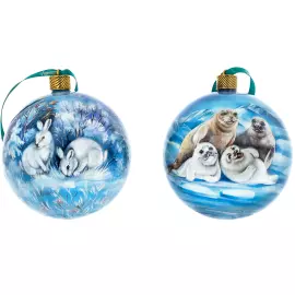 Набор ёлочных шаров "Русский север" 2 шт, Федоскино