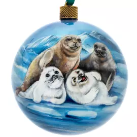 Набор ёлочных шаров "Русский север" 2 шт, Федоскино