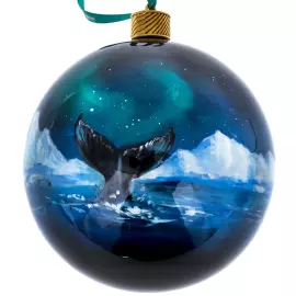 Набор ёлочных шаров "Русский север. Медведь и олени" 2 шт, Федоскино