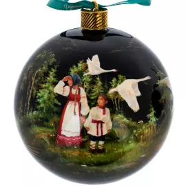 Набор ёлочных шаров "Гуси-лебеди" 2 шт, Федоскино