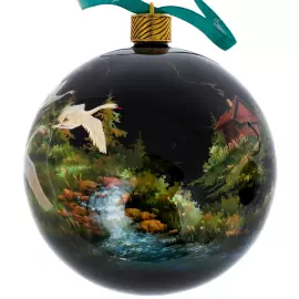 Набор ёлочных шаров "Гуси-лебеди" 2 шт, Федоскино