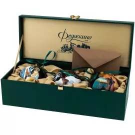 Набор ёлочных шаров "Морозко" 3 шт, Федоскино