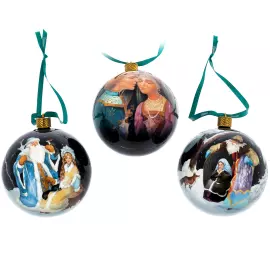 Набор ёлочных шаров "Морозко" 3 шт, Федоскино