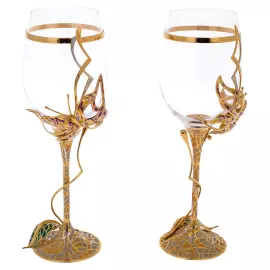 Набор фужеров "Бабочки" на 2 персоны, Златоуст