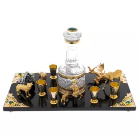 Набор для водки на камне "Лось" на 6 персон, Златоуст