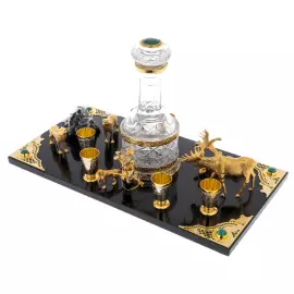 Набор для водки на камне "Лось" на 6 персон, Златоуст