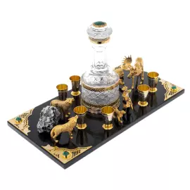 Набор для водки на камне "Лось" на 6 персон, Златоуст