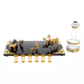 Набор для водки на камне "Лось" на 6 персон, Златоуст