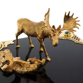 Набор для водки на камне "Лось" на 6 персон, Златоуст