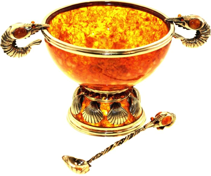 Salad bowl made of amber "Shrimp"