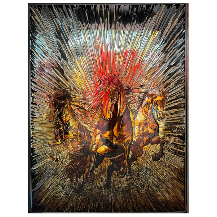 Декоративное панно "Тройка лошадей"