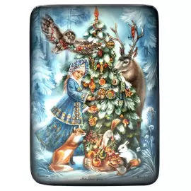 Шкатулка "Волшебная зима" Юрьева, Федоскино